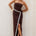 MARTA STRAPLESS MAXI DRESS - CHOCOLATE/SAND STRIPE