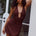 MARTHA HALTER A-LINE MINI DRESS - CHOCOLATE