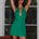 MARTHA HALTER A-LINE MINI DRESS - GREEN
