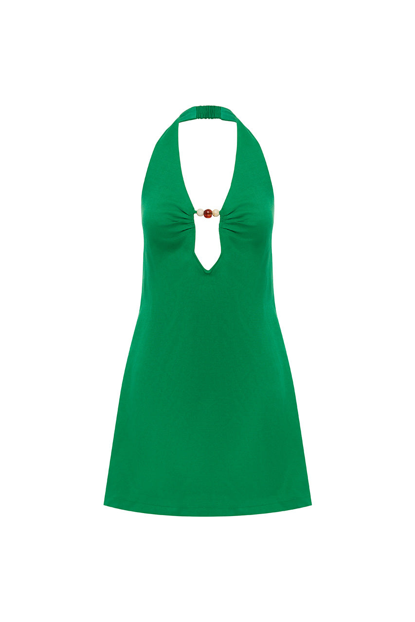 MARTHA HALTER A-LINE MINI DRESS - GREEN - MARTHAHALTERA-LINEMINIDRESS-GREEN-7