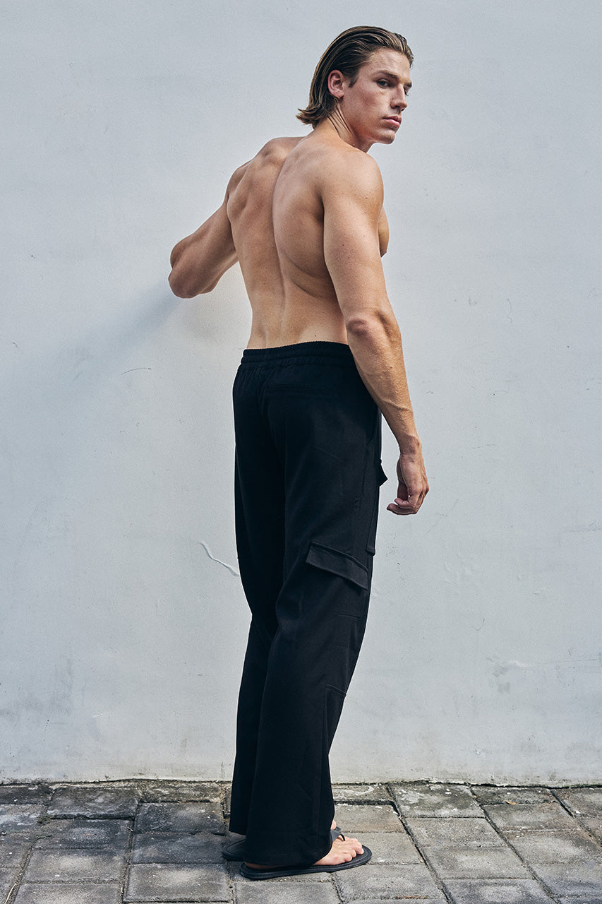 MARVEY WIDE LEG CARGO PANT - BLACK - MARVEYWIDELEGCARGOPANT-BLACK-2