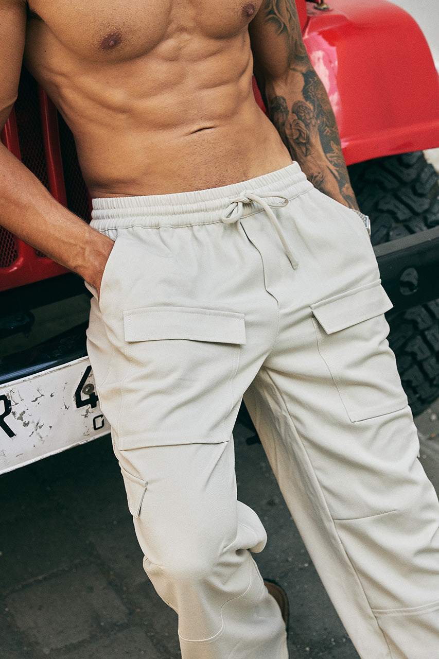 MARVEY WIDE LEG CARGO PANT - SAND - MARVEYWIDELEGCARGOPANT-CREAM-5