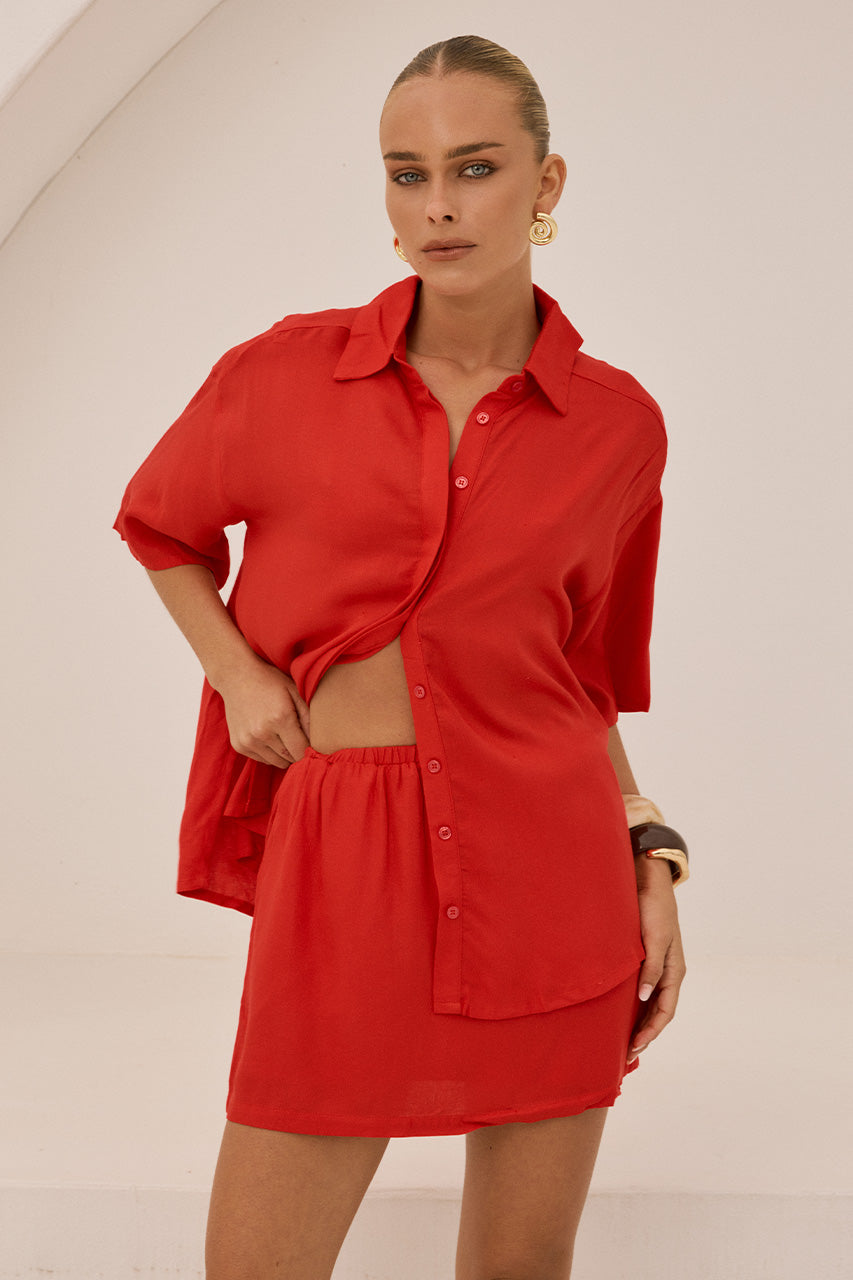 ADELYN MINI SKIRT - RED XXL - MATELOSHIRTXMATELOSHORT-10