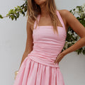 MATTIE HALTER MINI DRESS - PINK