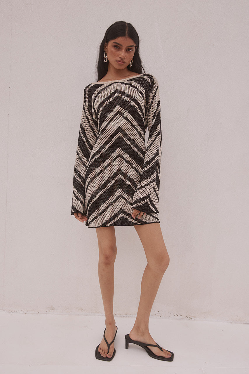 MAZIE MINI DRESS - BLACK MULTI - MAZIEMINIDRESS-BLACKMULTI_4