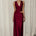 MAZINI DEEP PLUNGE MAXI DRESS - BERRY