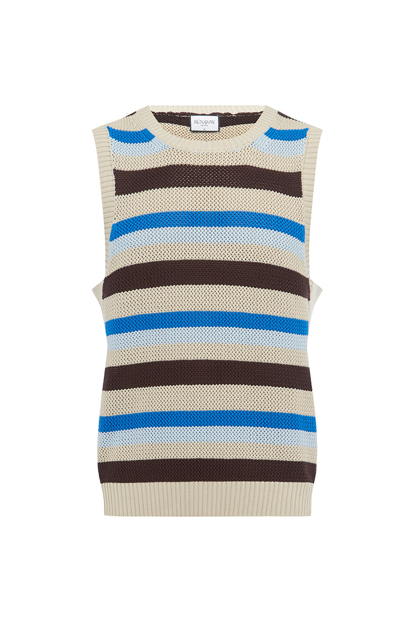 MICHELO KNIT TANK - CHOCOLATE MULTI - MICHELOKNITTANK-CHOCOLATEMULTI