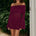 MILAH OFF SHOULDER KNIT MINI DRESS - BERRY