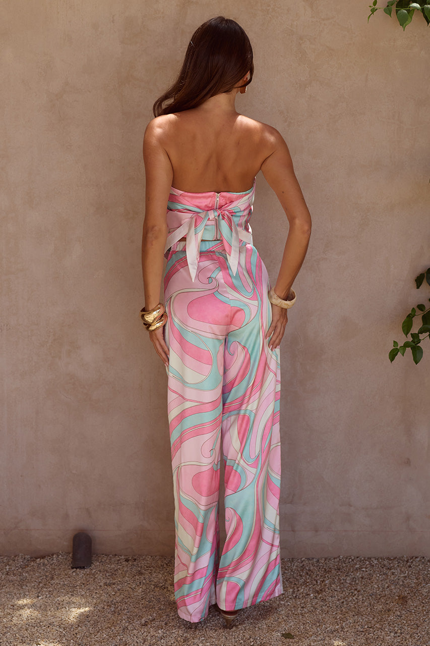 MILANI RELAXED SATIN PANT - CAMINO PINK