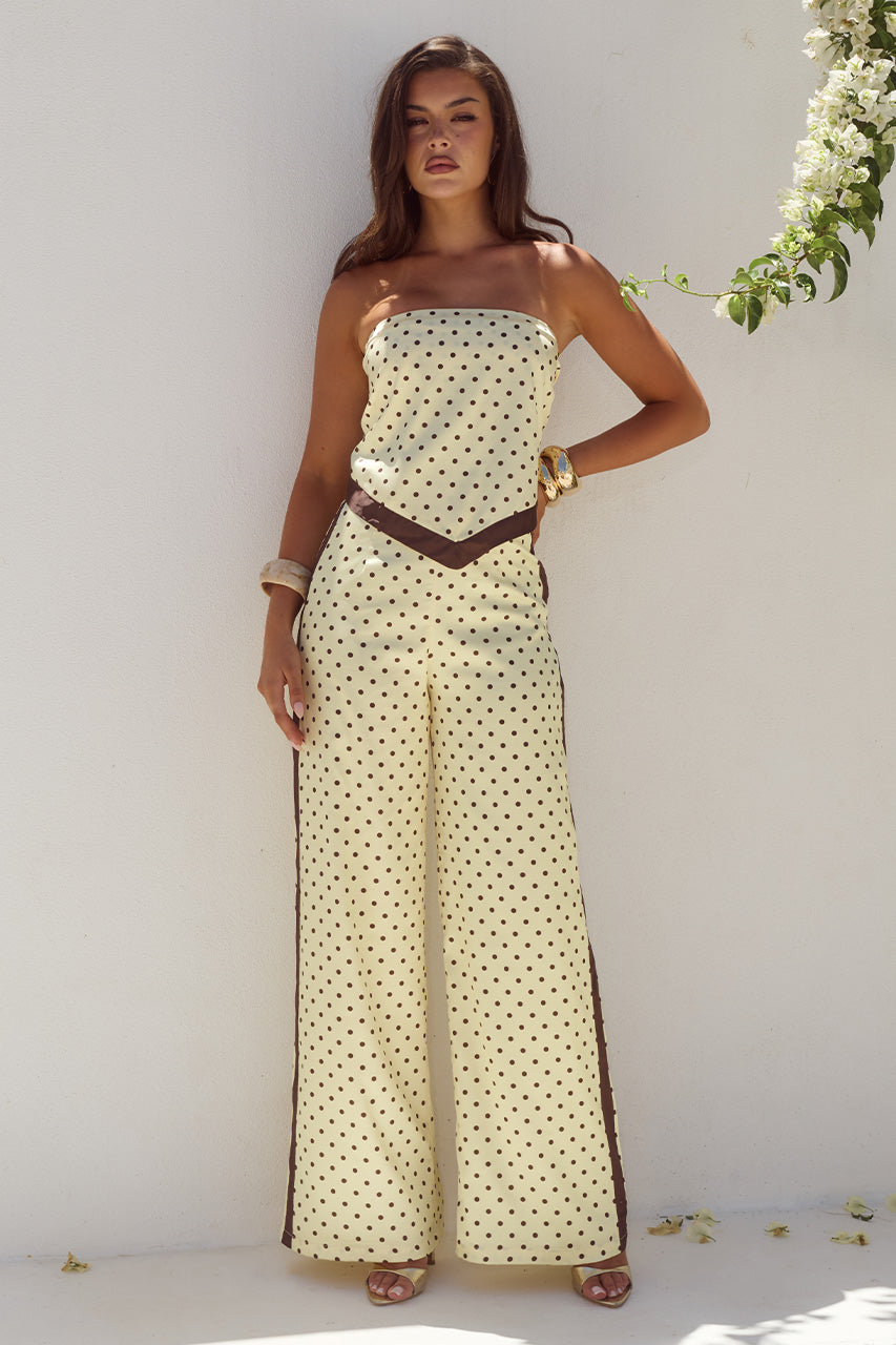MILANI RELAXED SATIN PANT - LEMON/CHOC POLKA XXL - MILANISATINSCARFTOPXMILANIRELAXEDSATINPANT-LEMONCHOCPOLKA-2