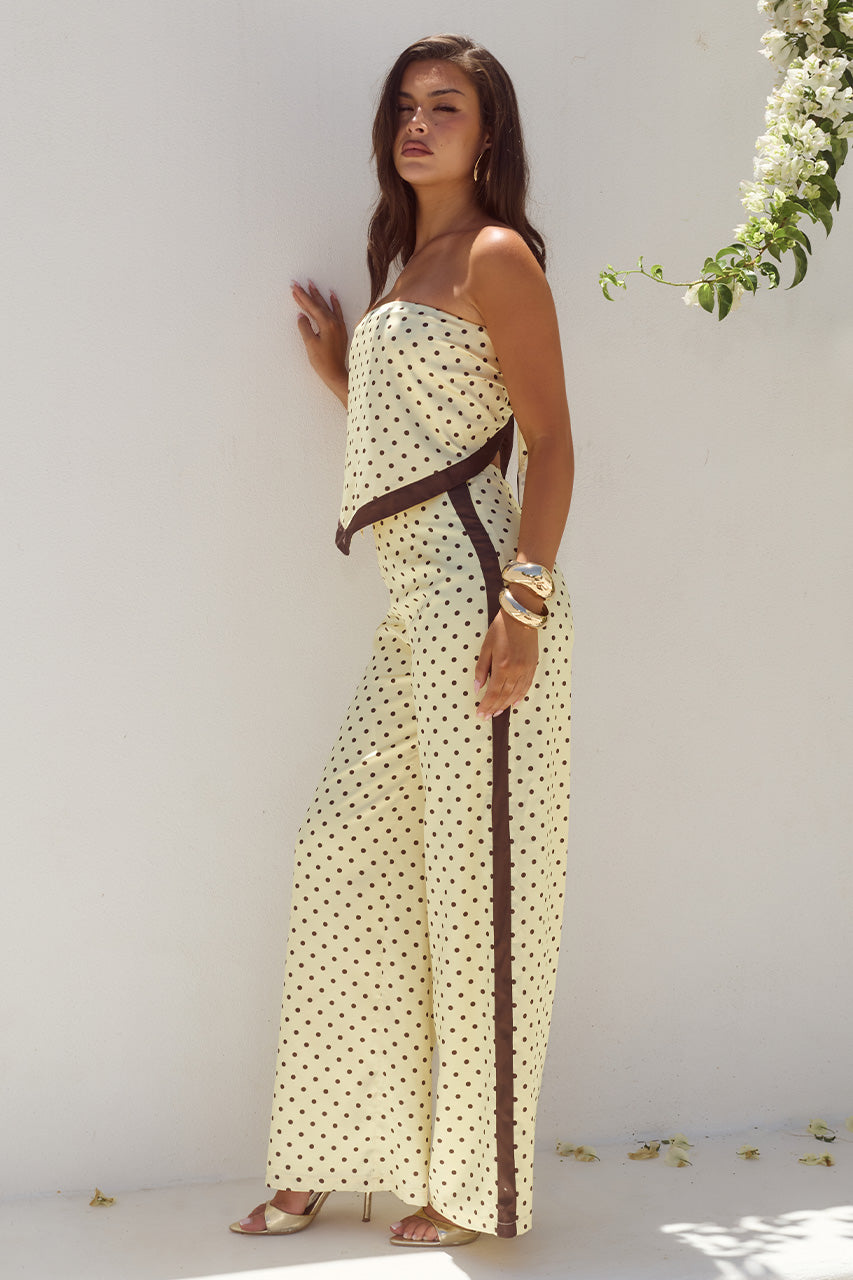MILANI RELAXED SATIN PANT - LEMON/CHOC POLKA - MILANISATINSCARFTOPXMILANIRELAXEDSATINPANT-LEMONCHOCPOLKA-4