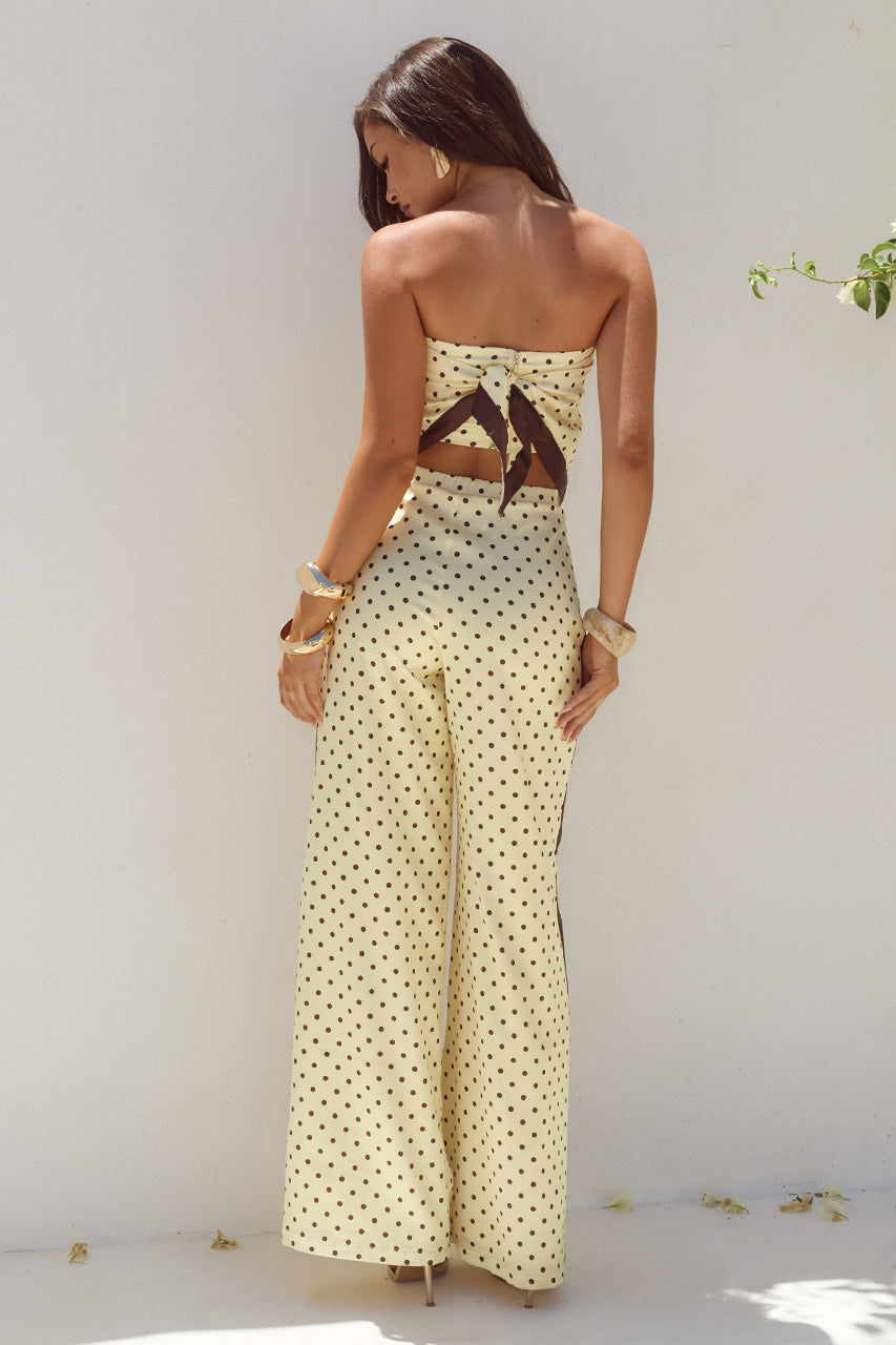 MILANI RELAXED SATIN PANT - LEMON/CHOC POLKA - MILANISATINSCARFTOPXMILANIRELAXEDSATINPANT-LEMONCHOCPOLKA-6