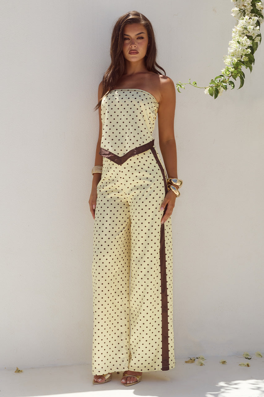 MILANI RELAXED SATIN PANT - LEMON/CHOC POLKA - MILANISATINSCARFTOPXMILANIRELAXEDSATINPANT-LEMONCHOCPOLKA-8