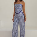 MILANI RELAXED SATIN PANT - NAVY GEO