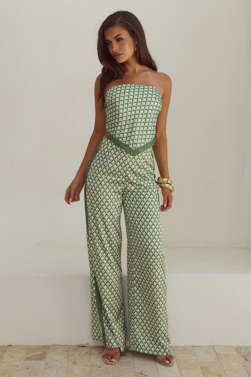MILANI RELAXED SATIN PANT - SAGE GEO - MILANISCARFTOPXMILANISATINPANTS-SAGEGEO