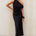 MILA OFF SHOULDER COWL MAXI DRESS - BLACK