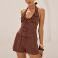 KOAH ELASTICATED SHORTS - CHOCOLATE