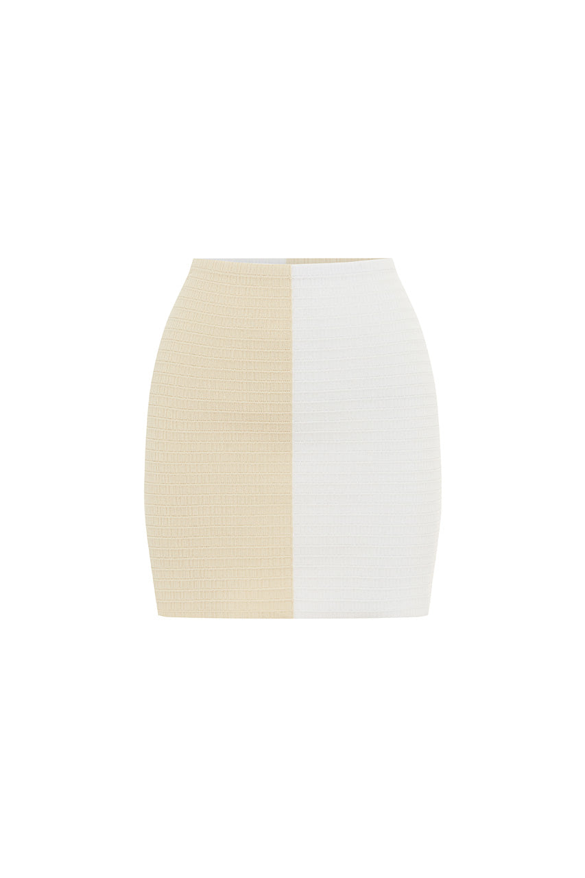 MILINI MINI SKIRT - WHITE/SAND - MILINIMINISKIRT
