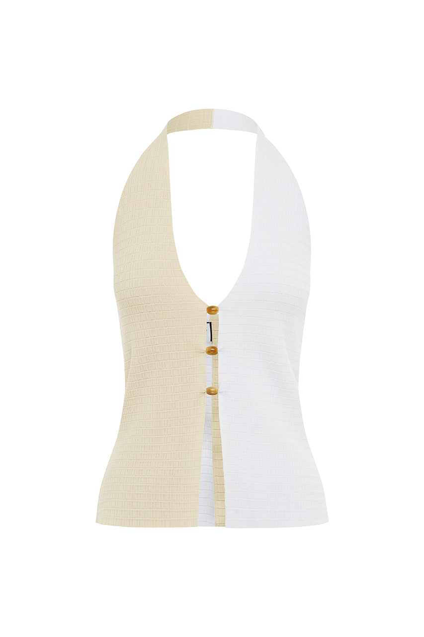 MILINI TOP - WHITE/SAND - MILINITOP