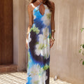 MIRAE CROSS FRONT MAXI DRESS - WATERLILY BLUE