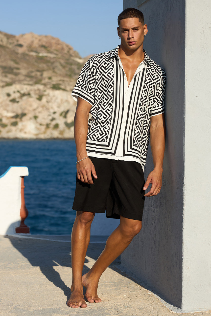 MIRKO SHIRT - WHITE/BLACK - MIRKOSHIRT-WHITEBLACKXDAMONSHORTS-BLACK-1