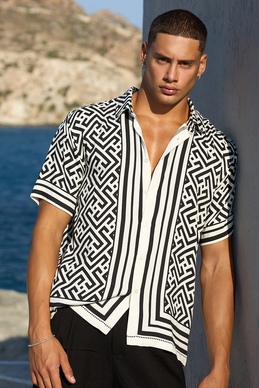 MIRKO SHIRT  - WHITE/BLACK