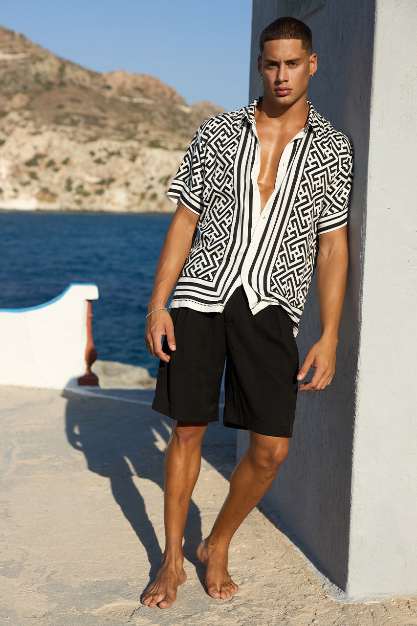 MIRKO SHIRT - WHITE/BLACK - MIRKOSHIRT-WHITEBLACKXDAMONSHORTS-BLACK