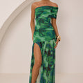 MISAKI ONE SHOULDER MAXI DRESS - CALISTA GREEN