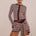 MISCHIEF KNIT HOT SHORT - WINE STRIPE