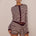 MISCHIEF LONG SLEEVE KNIT TOP - WINE STRIPE
