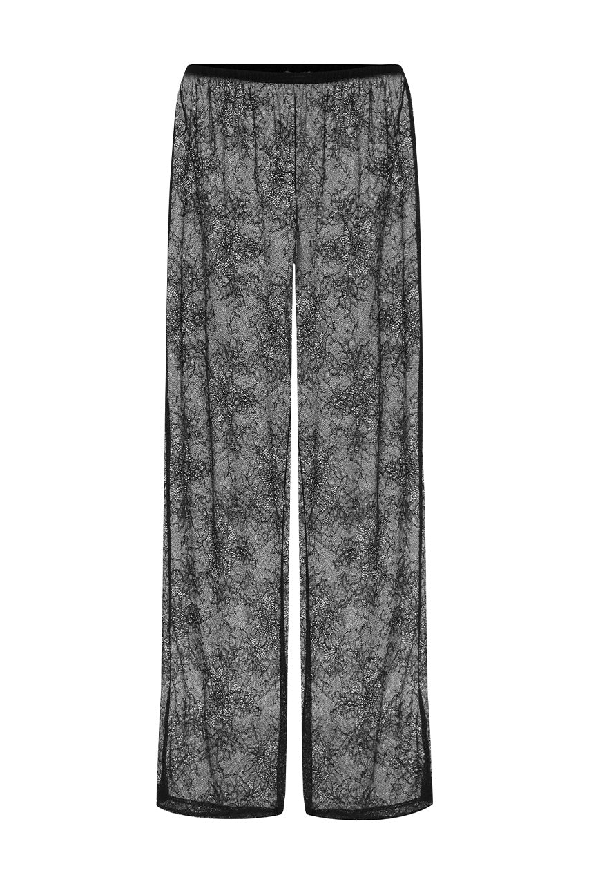 MODA STRAIGHT LEG LACE PANT - BLACK - MODASTRAIGHTLEGLACEPANT-BLACK