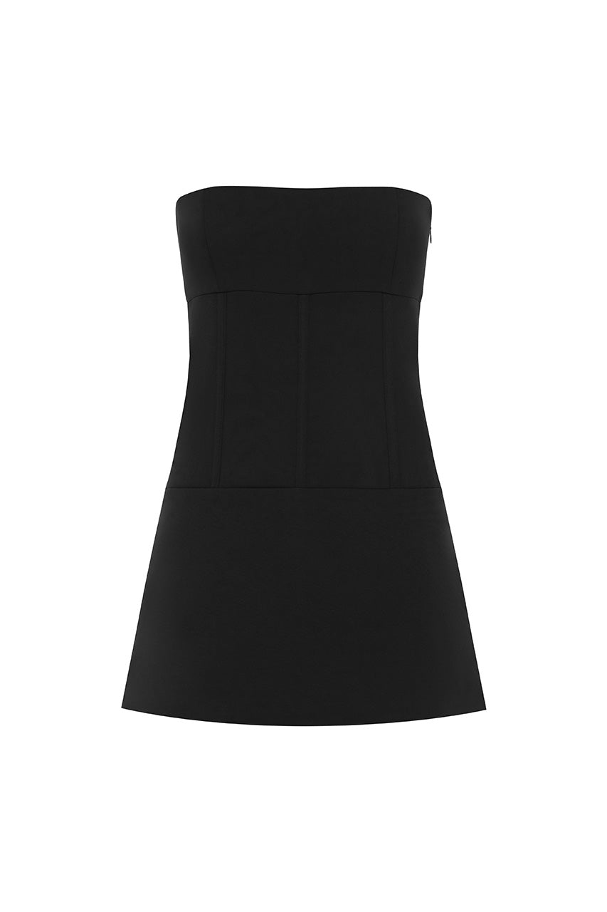 MODA STRAPLESS TAILORED BUSTIER - BLACK - MODASTRAPLESSTAILOREDBUSTIER-BLACK