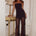 MODA STRAIGHT LEG LACE PANT - BLACK