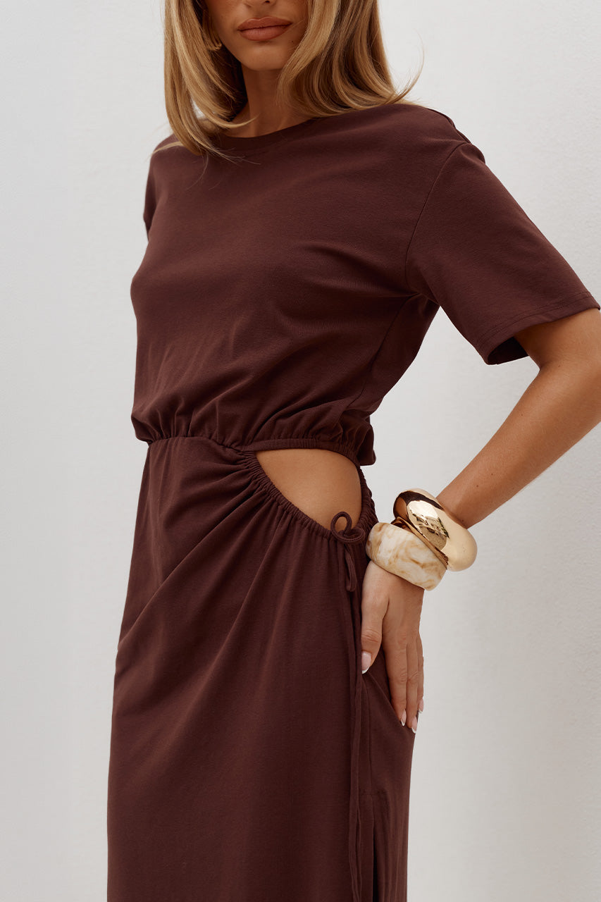 MONA CUT OUT MAXI DRESS - CHOCOLATE - MONACUTOUTMAXIDRESS-CHOCOLATE-2