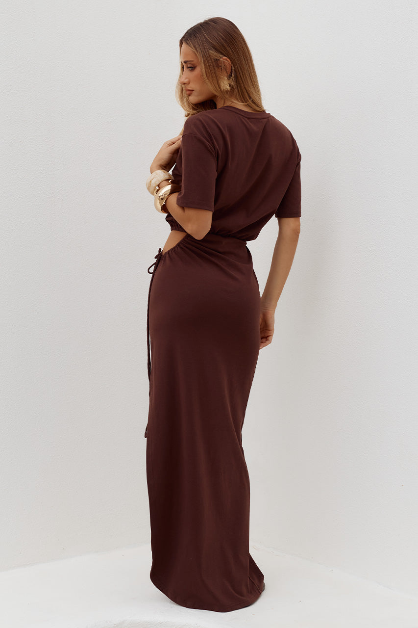 MONA CUT OUT MAXI DRESS - CHOCOLATE - MONACUTOUTMAXIDRESS-CHOCOLATE-6