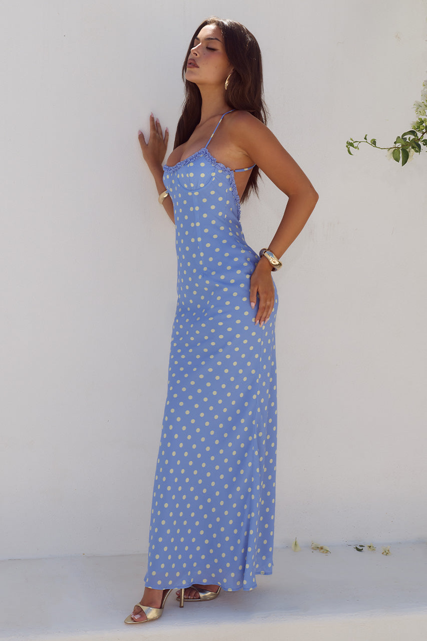 MONET CROSS BACK MAXI DRESS - PERIWINKLE/LEMON POLKA - MONETCROSSBACKMAXIDRESS-PERIWINKLELEMONPOLKA-4