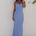 MONET CROSS BACK MAXI DRESS - PERIWINKLE/LEMON POLKA