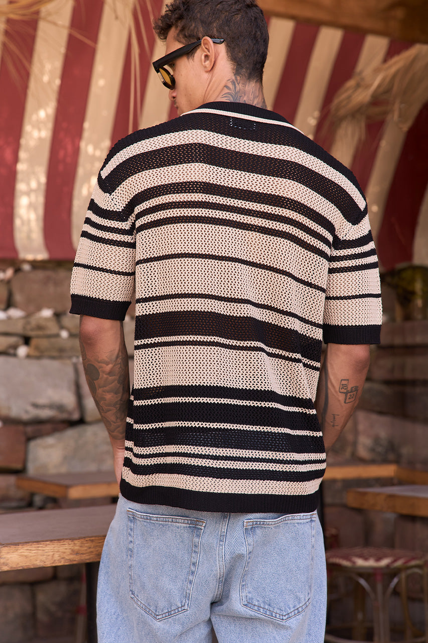 MONROE TOP - BLACK/SAND STRIPE - MONROESHIRT-BLACK_SANDSTRIPE-4