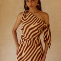 MONTIE OFF SHOULDER MINI DRESS - MONTIE CHOC