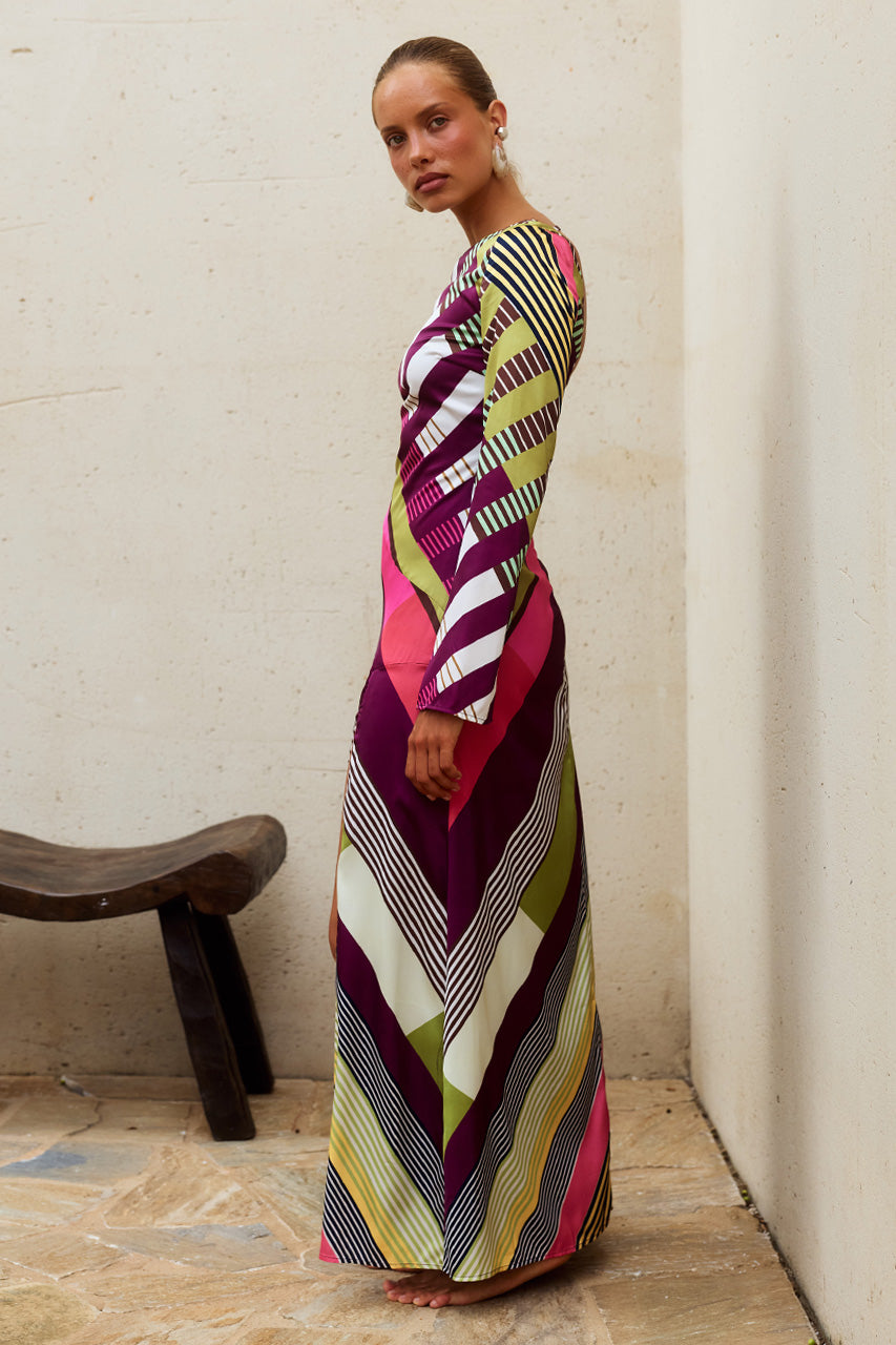 MONTIE SLEEVED MAXI DRESS - LETTIE MULTI - MONTIESLEEVEDMAXIDRESS-LETTIEMULTI-04