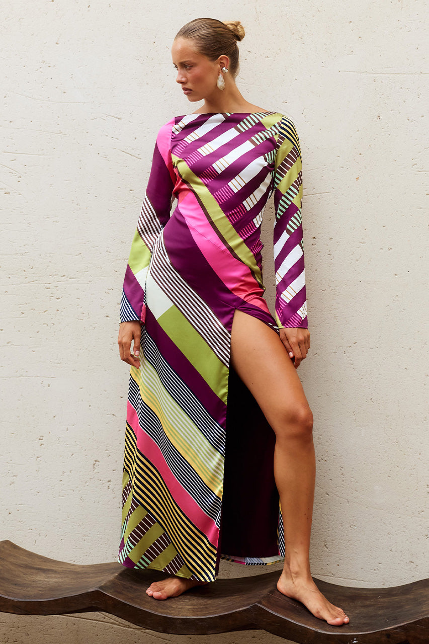 MONTIE SLEEVED MAXI DRESS - LETTIE MULTI - MONTIESLEEVEDMAXIDRESS-LETTIEMULTI-12