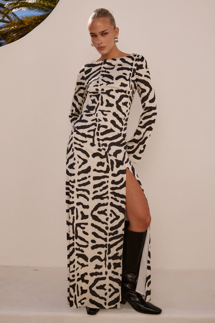 MONTIE SLEEVED MAXI DRESS - MAJA BLACK XXL - MONTIESLEEVEDMAXIDRESS-MAJABLACK-2