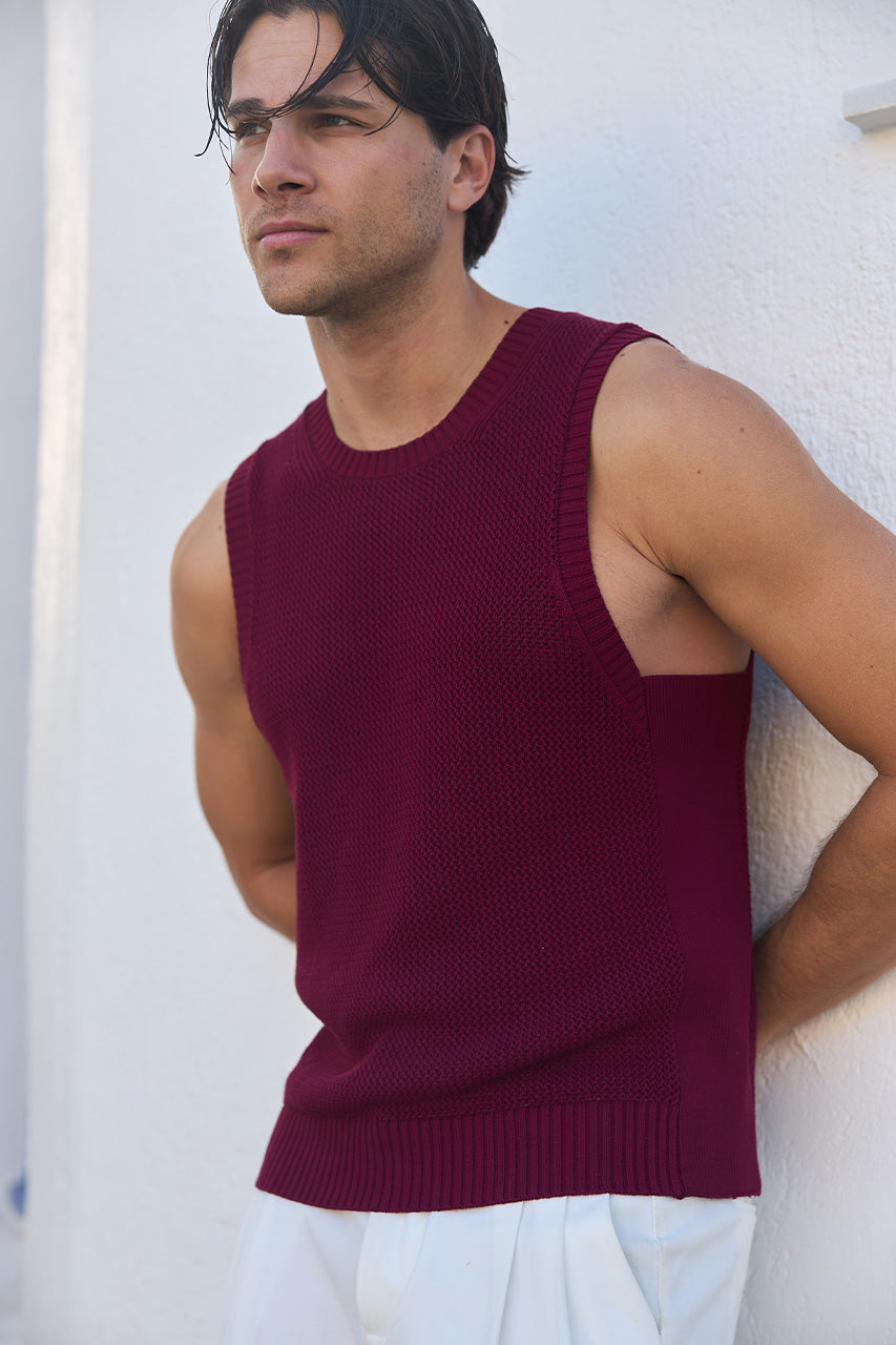 REECE KNIT TANK - WINE - MensDrop-03