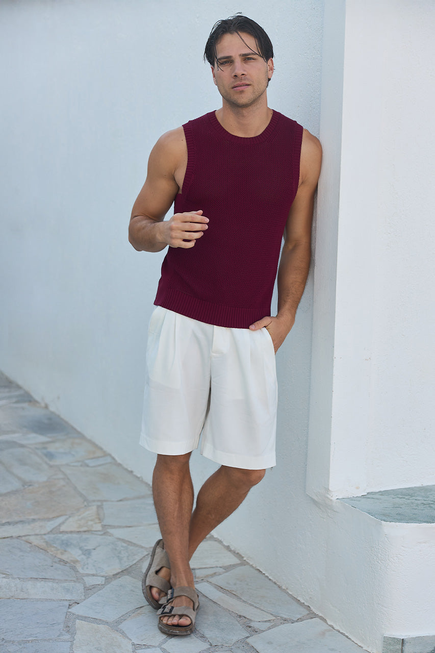 REECE KNIT TANK - WINE