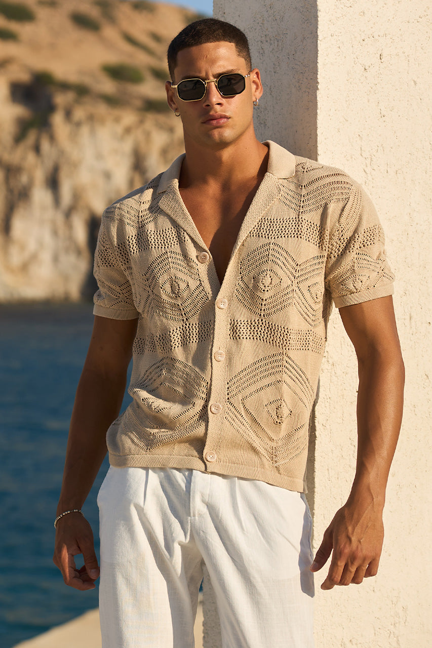 LIAM SHORT SLEEVE SHIRT - SAND - Mens_Drop-12