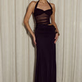 NALITA HALTER CUTOUT MAXI DRESS - BLACK