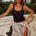 NARI SEQUIN KNIT TANK - BLACK