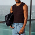 NED SCOOP KNIT TANK - CHOCOLATE