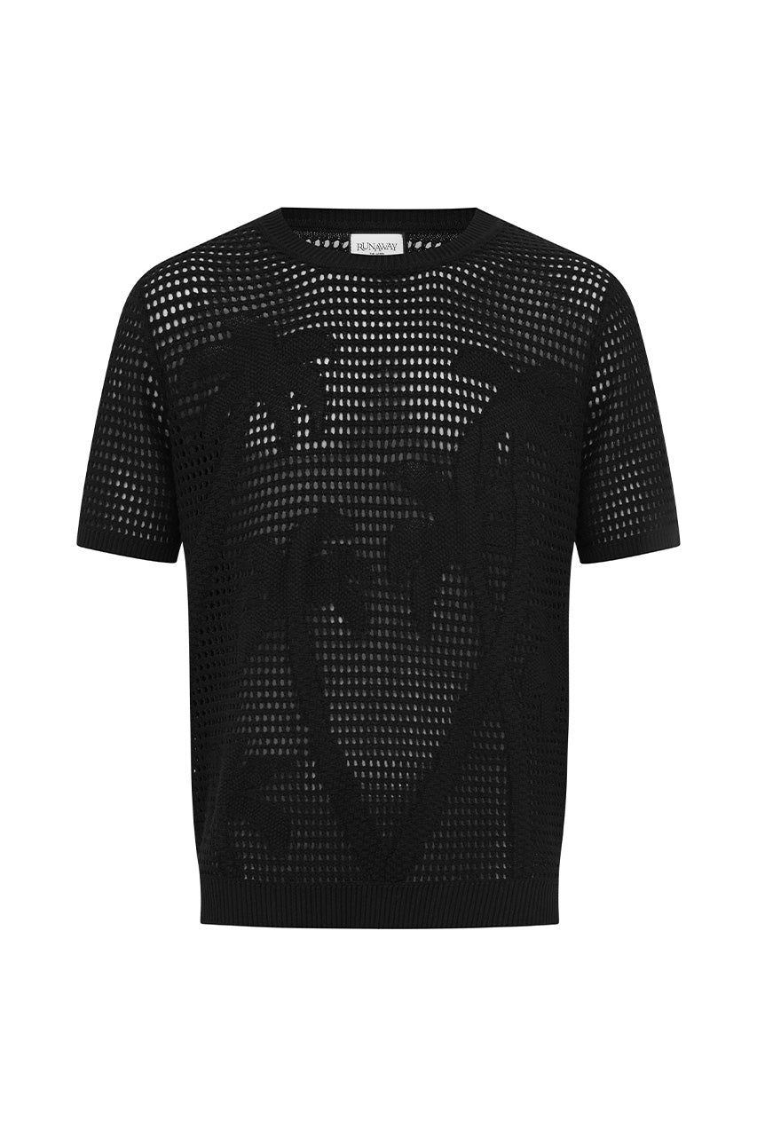 NICOLAS SHORT SLEEVE KNIT TOP - BLACK - NICOLASSHORTSLEEVEKNITTOP-BLACK