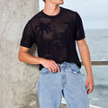 NICOLAS SHORT SLEEVE KNIT TOP - BLACK